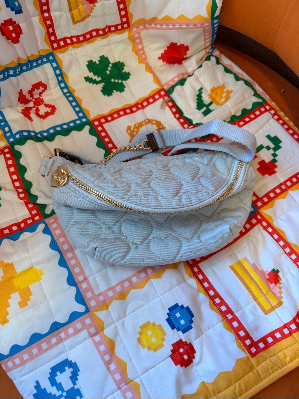Stoney Clover Lane - Medium Fanny Pack, Liberty of London Denim Quilted Hearts